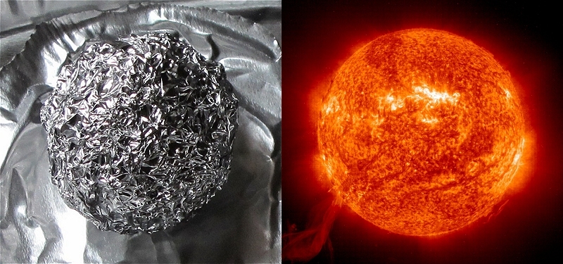 (l) j newton . tinfoil sun . 2011 / (r) sun - nasa image